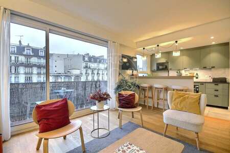 Salon Appartement meublé - 59m² - 2 chambres - Motte-Piquet Grenelle - Paris