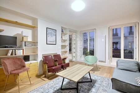 Salon Appartement meublé - 75m²  - 2 chambres - Grands Boulevards / Bonne Nouvelle - Paris