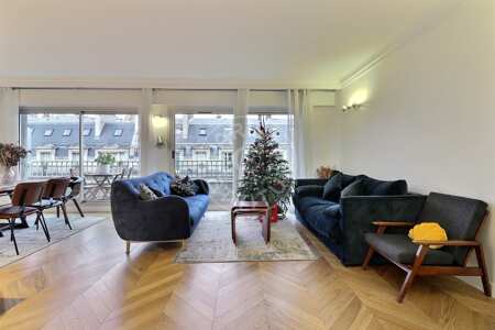Salon Appartement meublé - 79m² - 2 chambres - Wagram - Paris