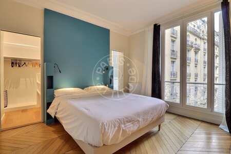 Bedroom Furnished apartment - 95m²  - 2 bedrooms - Rue de la Pompe - Paris