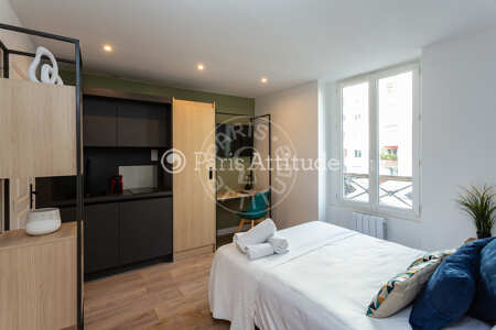 Living room Furnished studio - 16m²  - Marx Dormoy - Paris