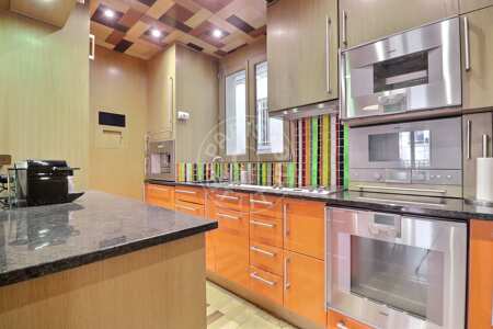 Cocina Piso amueblado - 118m²  - 4 dormitorios - Beaugrenelle - París