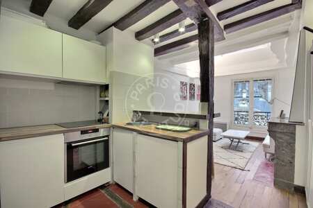 Küche Möblierte wohnung - 34m²  - 1 Zimmer - Place des Vosges - Paris