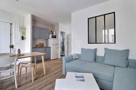 Living room Furnished apartment - 29m²  - 1 bedroom - Levallois-Perret