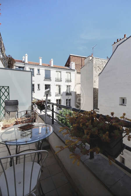 Balcon Appartement meublé - 48m²  - 1 chambre - République - Paris