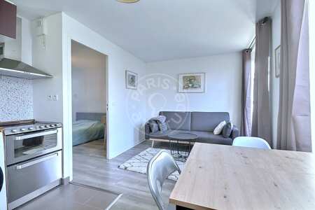 Living room Furnished apartment - 32m²  - 1 bedroom - Canal de l'Ourcq - Paris