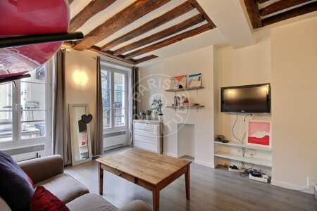 Living room Furnished studio - 29m²  - Arts et Métiers - Paris
