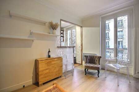 Living room Furnished apartment - 38m²  - 1 bedroom - Jules Joffrin - Mairie du 18ème - Paris