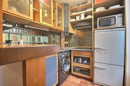 Kitchen Furnished apartment - 38m²  - 1 bedroom - Jules Joffrin - Mairie du 18ème - Paris