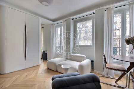 Salon Appartement meublé - 27m²  - 1 chambre - Arc de Triomphe - Paris