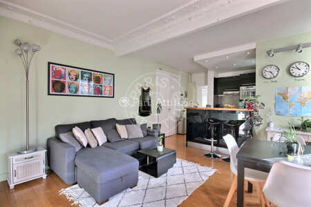 Living room Furnished apartment - 46m²  - 1 bedroom - Parc André Citroën - Paris