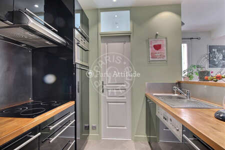 Kitchen Furnished apartment - 46m²  - 1 bedroom - Parc André Citroën - Paris