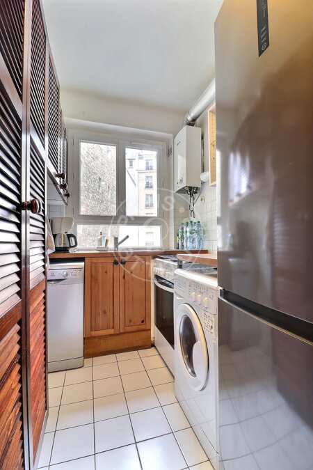 Cocina Piso amueblado - 46m²  - 1 dormitorio - Tour Eiffel - París