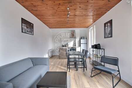 Living room Furnished apartment - 63m²  - 2 bedrooms - Place Monge - Paris