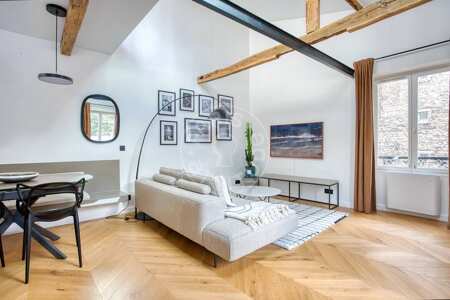 Salon Duplex meublé - 85m²  - 2 chambres - Ménilmontant - Paris