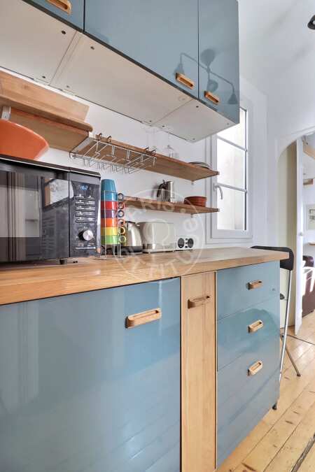 Cocina Estudio amueblado - 19m²  - Marx Dormoy - París