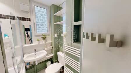 Casa de banho Apartamento mobilado - 28m²  - 1 quarto - Alésia - Paris