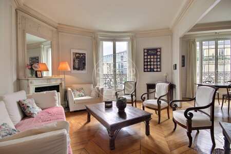 Salon Appartement meublé - 133m²  - 3 chambres - Pasteur - Paris