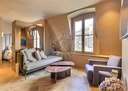 Living room Furnished studio alcove - 33m²  - Champs-Elysées - Paris