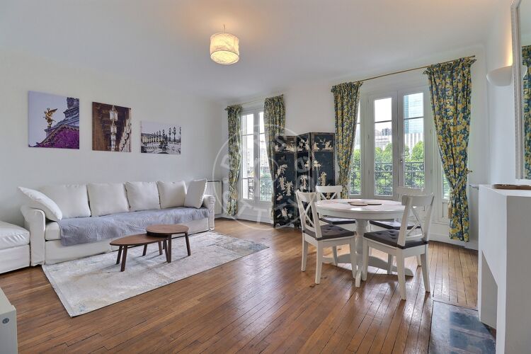 Living room - Furnished 1 bedroom - Neuilly-sur-Seine 92200 - 16825