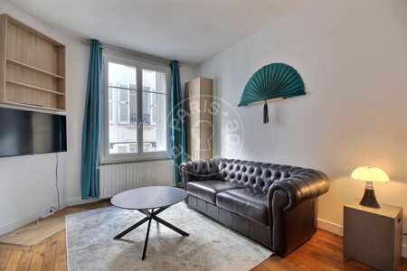 Salon Appartement meublé - 31m²  - 1 chambre - Auteuil - Paris