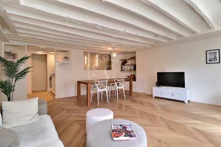 Salon Appartement meublé - 72m²  - 2 chambres - Saint-Germain - Paris