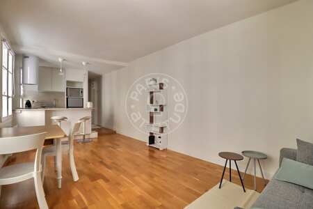 Living room Furnished apartment - 39m²  - 1 bedroom - Place Monge - Paris