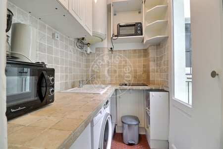 Kitchen Furnished studio alcove - 28m²  - Rue de la Pompe - Paris