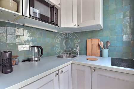 Cuisine Studio meublé - 18m²  - Oberkampf - Paris