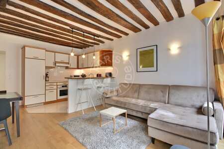 Salón Piso amueblado - 55m²  - 2 dormitorios - Montorgueil - París