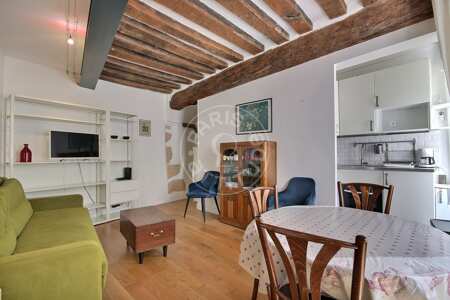 Sala Apartamento mobilado - 37m²  - 1 quarto - Place Monge - Paris
