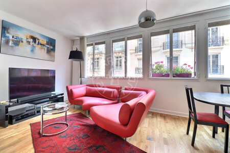 Salon Appartement meublé - 62m²  - 2 chambres - Porte Maillot / Palais des Congrès - Paris