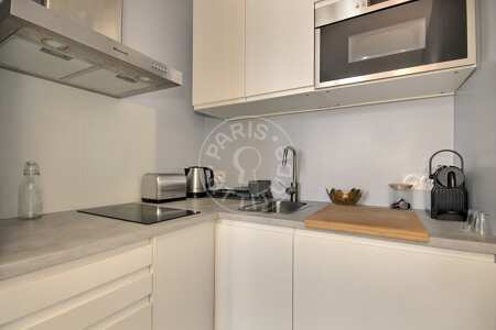 Kitchen Furnished studio - 17m²  - Guy Môquet - Paris