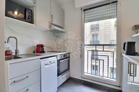 Cozinha Apartamento mobilado - 37m²  - 1 quarto - Alésia - Paris