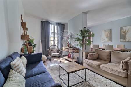 Living room Furnished apartment - 65m²  - 2 bedrooms - Levallois-Perret