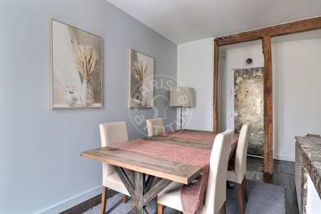 Dining room Furnished apartment - 65m²  - 2 bedrooms - Levallois-Perret
