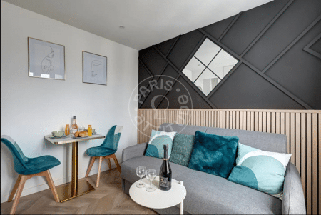 Wohnzimmer Möblierte studio - 18m²  - Jules Joffrin - Mairie du 18ème - Paris