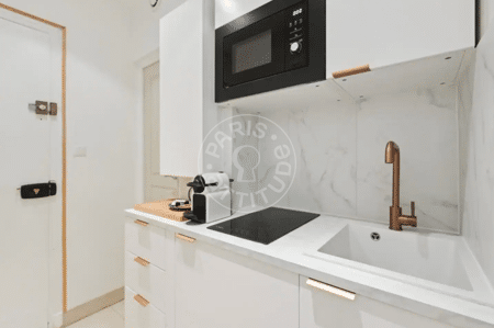 Cuisine Studio meublé - 15m²  - Porte de Vanves - Paris