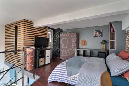 Bedroom Furnished apartment - 45m²  - 1 bedroom - Place des Fêtes - Paris