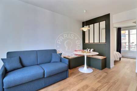 Living room Furnished studio alcove - 26m²  - Nation - Paris
