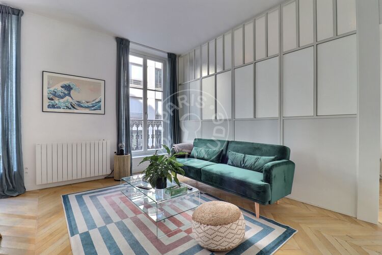 Salón - 2 dormitorios amueblado - París 75009 - 17094