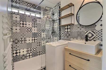 Badezimmer Möblierte alkovenwohnung - 34m²  - Commerce - Paris