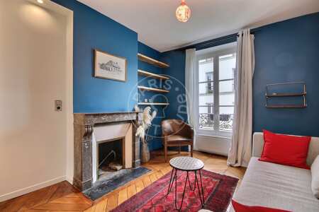 Salon Appartement meublé - 49m²  - 1 chambre - Poissonnière - Paris