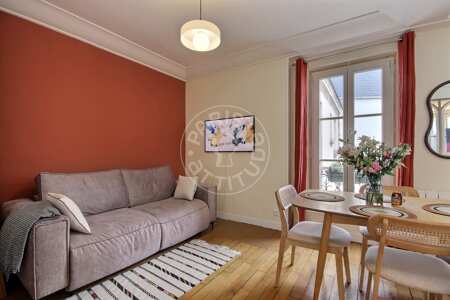 Salon Appartement meublé - 35m²  - 1 chambre - Montsouris - Paris