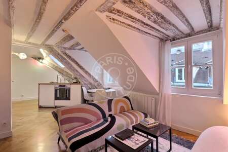 Living room Furnished apartment - 29m²  - 1 bedroom - Grands Boulevards / Bonne Nouvelle - Paris