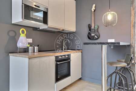Cocina Piso amueblado - 44m²  - 1 dormitorio - Faubourg Saint-Martin - París
