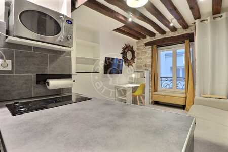 Cozinha Quitinete mobilado - 15m²  - Saint-Paul - Paris