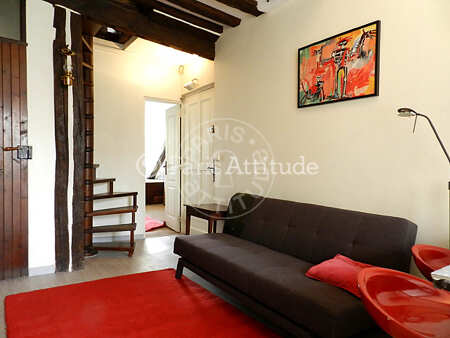 Living room Furnished duplex - 42m²  - 2 bedrooms - Madeleine - Paris