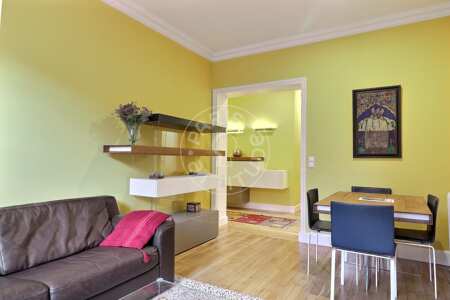 Living room Furnished apartment - 72m²  - 2 bedrooms - Mirabeau - Paris