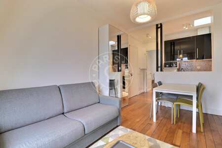 Living room Furnished apartment - 28m²  - 1 bedroom - Batignolles - Paris
